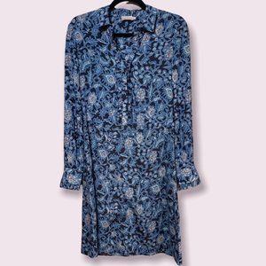 Cyrillus Blue Floral Long Sleeve Dress